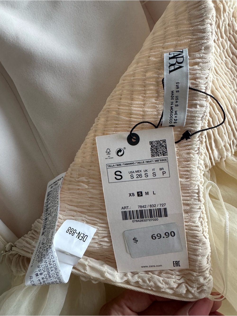 ZARA Organza Bow Rose Top - Picture 6 of 6